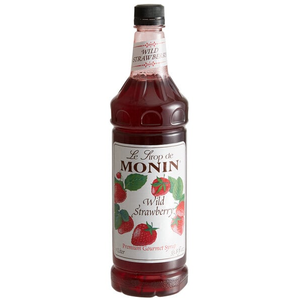 Monin Wild Strawberry Syrup - 1 L — Case of 4