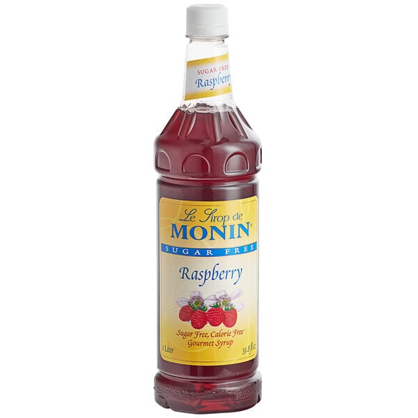 Monin Sugar-free Raspberry Syrup - 1 L — Case of 4