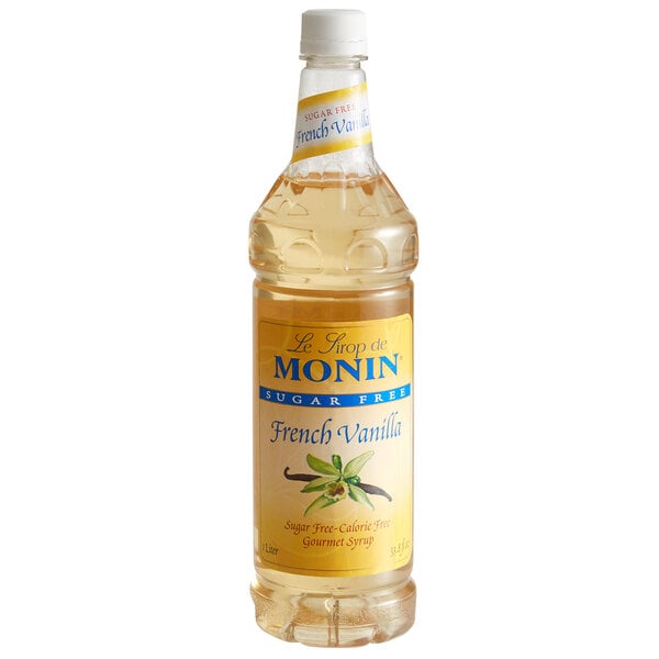 Monin Sugar-free French Vanilla Syrup - 1 L — Case of 4