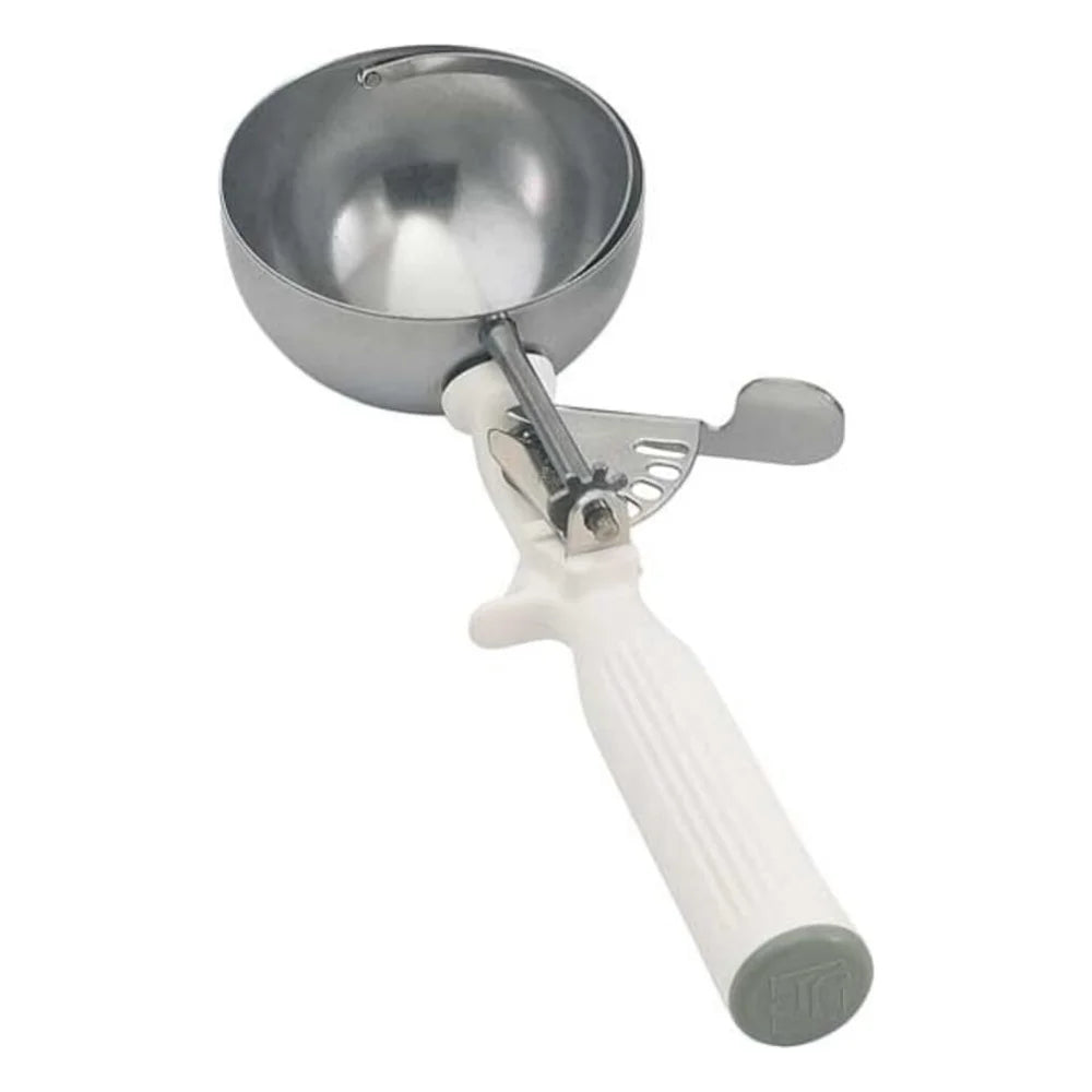 Vollrath Size 6 Stainless Steel Disher - White Handle — 1 Per Case