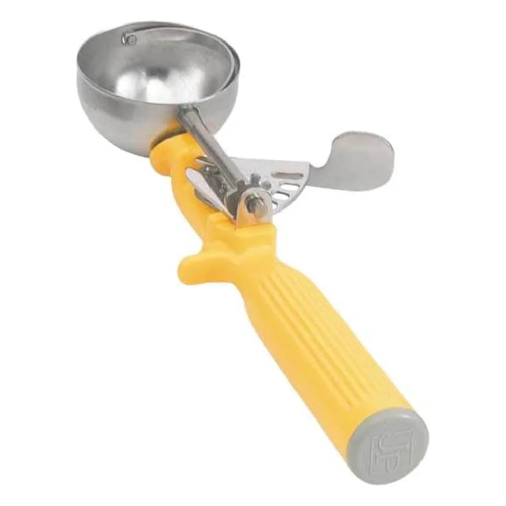 Vollrath Stainless Steel Size 20 Disher - Yellow Handle — 1 Per Case