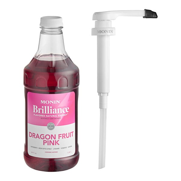 Monin Pink Dragon Fruit Energy Concentrate - 64 oz — Case of 4