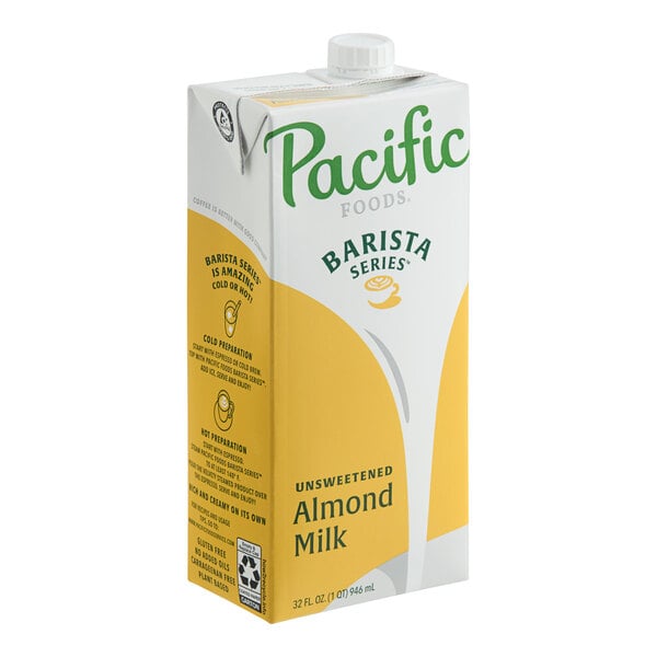 Pacific Foods Barista Series Unsweetened Almond Milk - 32 fl oz — Case of 12