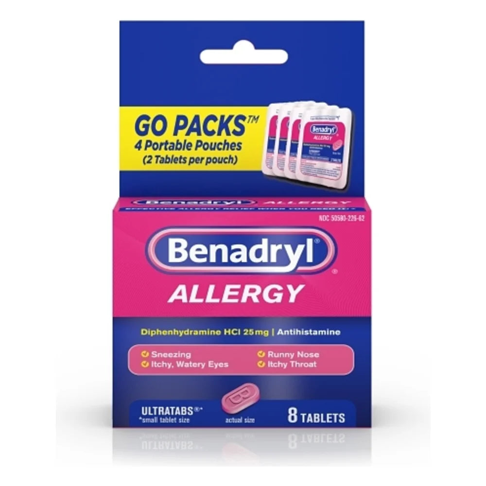 Benadryl Allergy Go Pack, 8 Count — 72 Per Case