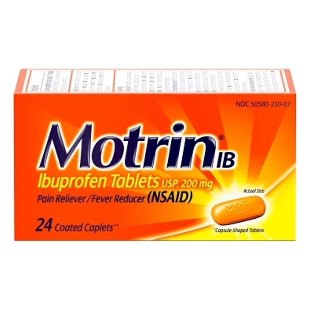 Motrin Ibuprofen Caplets, 24 Count — 48 Per Case