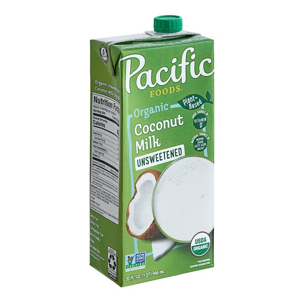 Pacific Foods Organic Original Unsweetened Coconut Milk - 32 fl oz — Case of 12