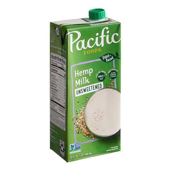 Pacific Foods Original Unsweetened Hemp Milk - 32 fl oz — Case of 12