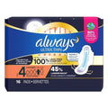 Always Ultra Thin Pads Overnight Wing, 16 Count — 12 Per Case
