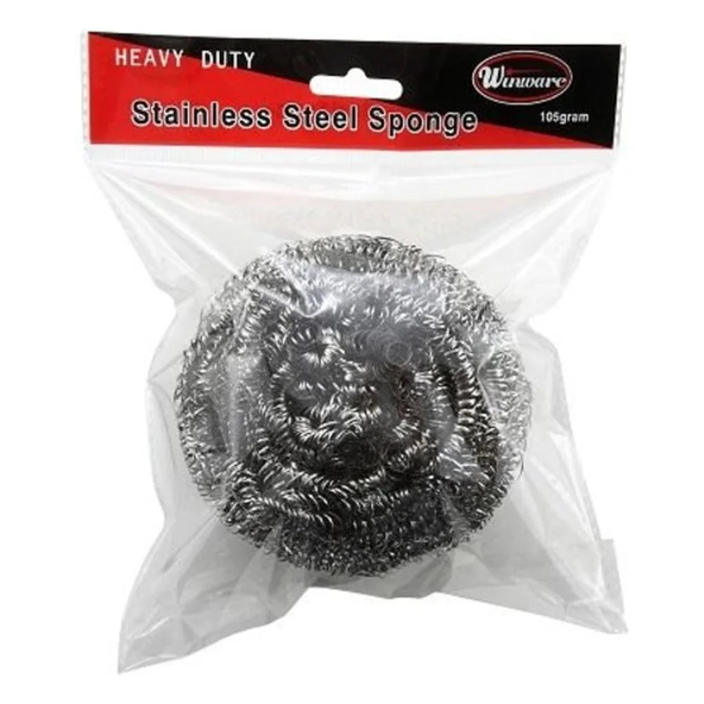 Winco Stainless Steel Scrubbing Sponge, 50g — 12 Per Case