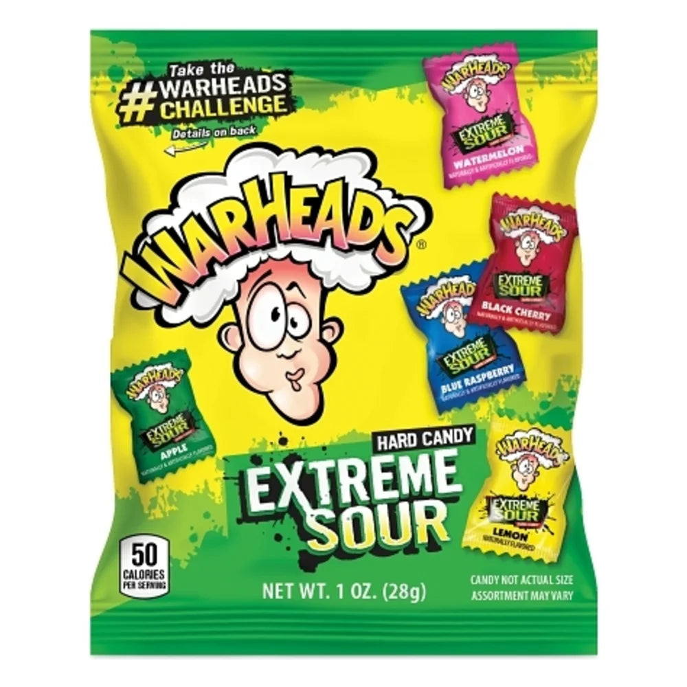Warheads Extreme Sour Hard Candy Count Good, 1 Ounce — 180 Per Case