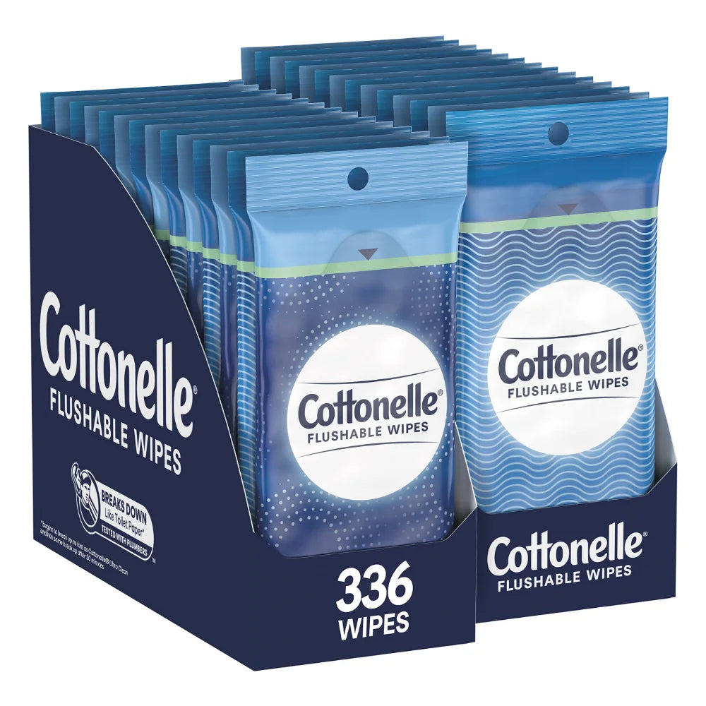Cottonelle Flushable Wipes Resealable, 14 Count — 24 Per Case