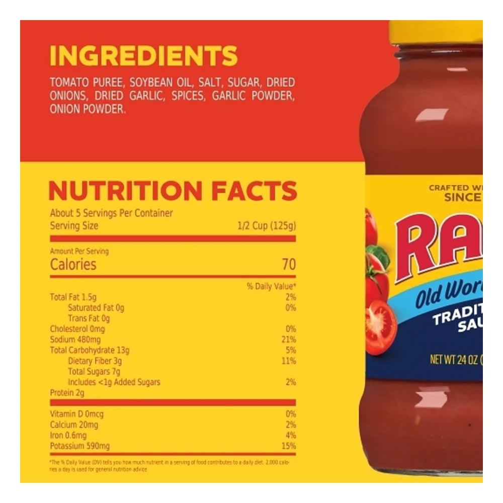 Ragu Sauce Traditional Old World Style, 24 Ounce — 12 Per Case