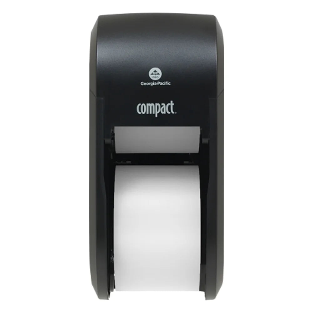 Compact Double Roll Toilet Paper Dispenser Black, 1 Count — 1 Per Case