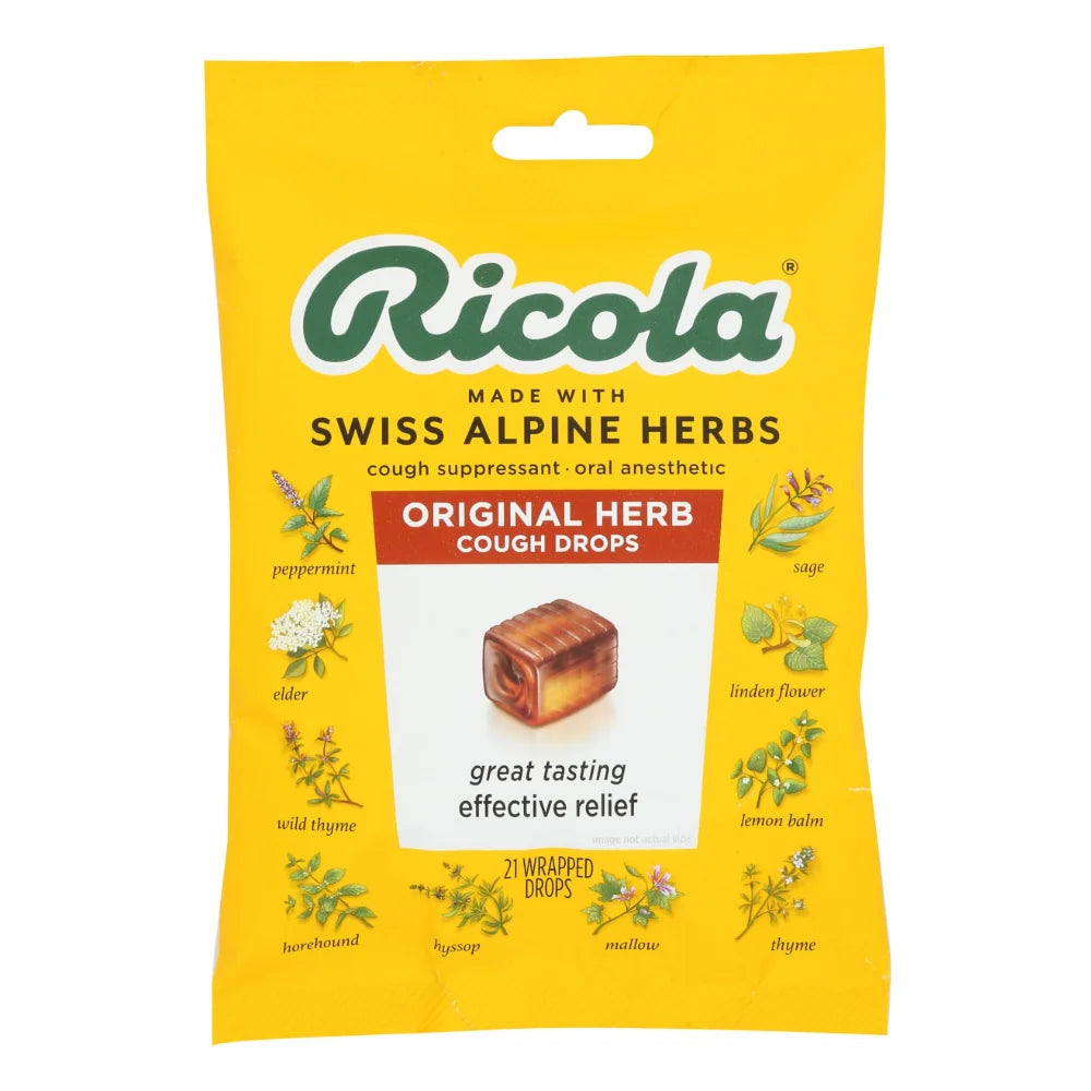 Ricola Original Herbed Cough Drop Bags, 3.11 Ounce — 48 Per Case