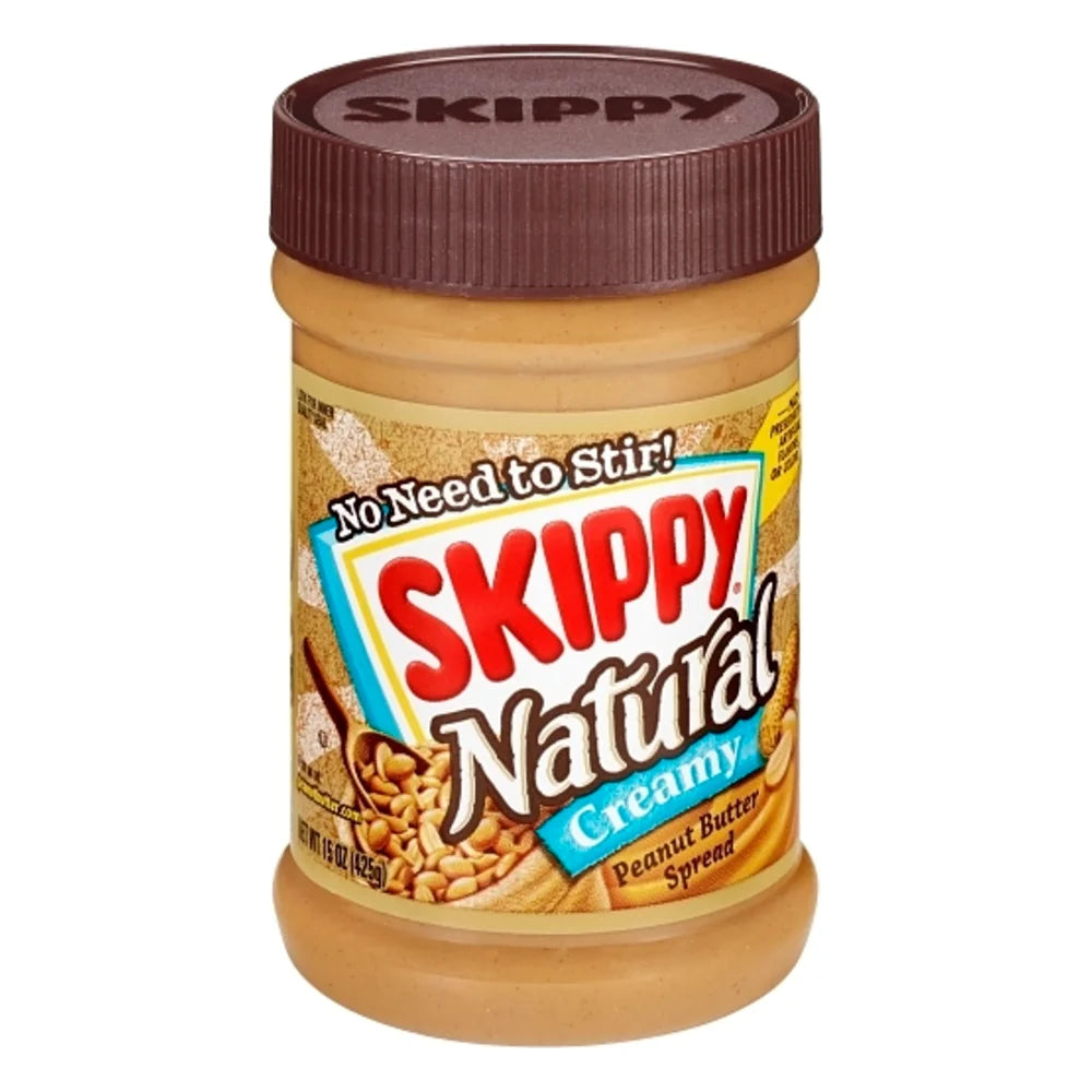 Skippy Natural Creamy Peanut Butter, 15 Ounce — 12 Per Case