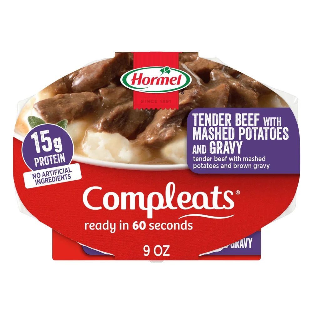 Hormel Compleats Beef Tips Mashed Potatoes Gravy, 9 Ounce — 6 Per Case