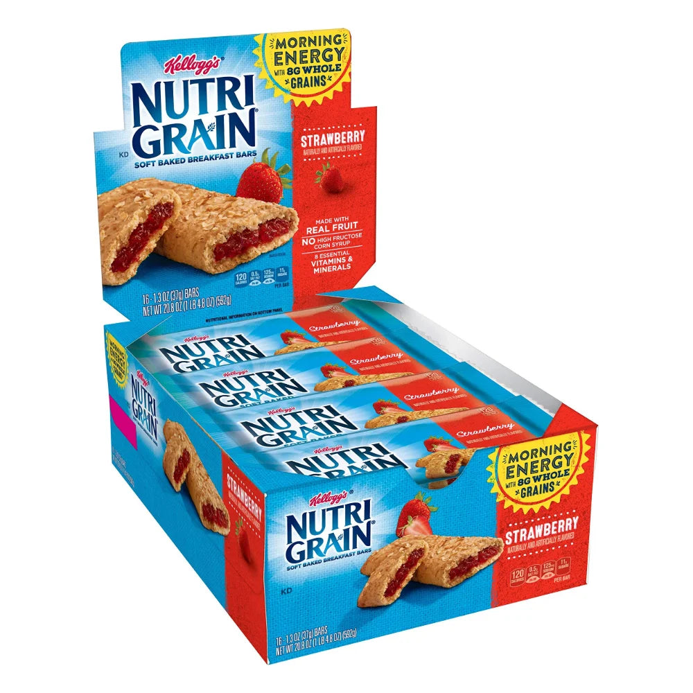 Kellogg's Nutri-Grain Strawberry Cereal Bars, 1.3 Ounce — 48 Per Case