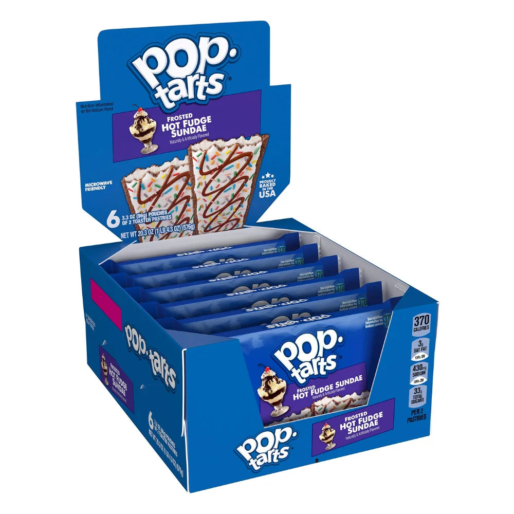 Pop-Tarts Frosted Open & Fold Display Hot Fudge Sunday Pastry, 3.3 Ounce — 72 Per Case
