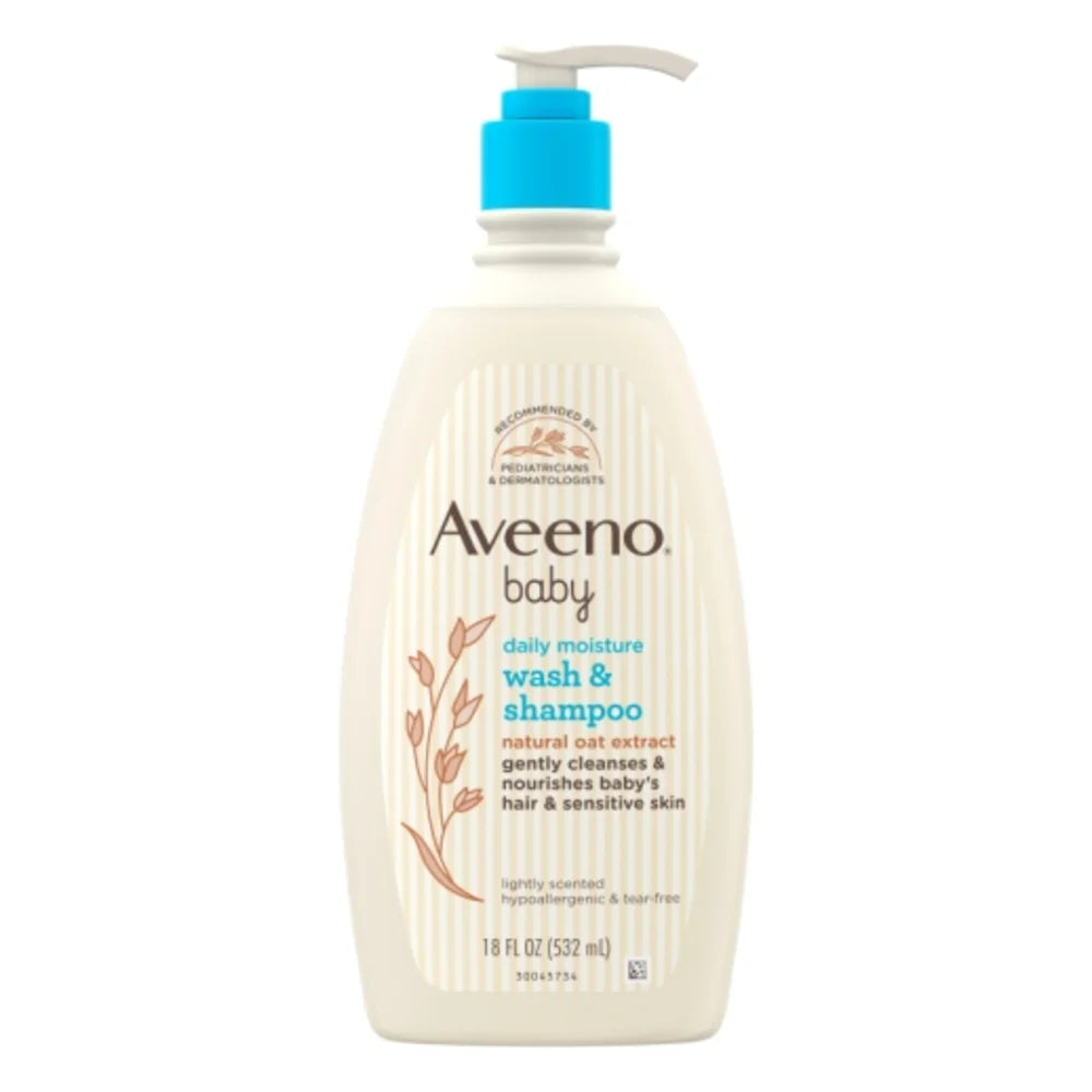 Aveeno Baby Daily Wash And Shampoo, 18 Fluid Ounce — 12 Per Case