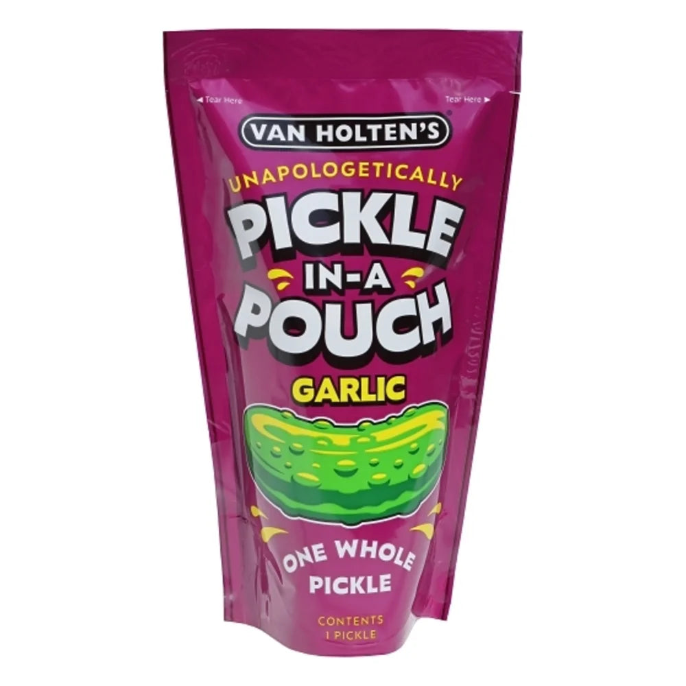 Van Holten's Large Garlic Pickle Whole Single Serve Pouches — 12 Per Case
