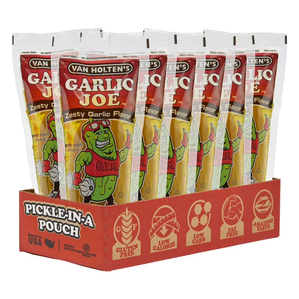 Van Holten's Garlic Joe Pickle Whole Single Serve Pouches — 12 Per Case