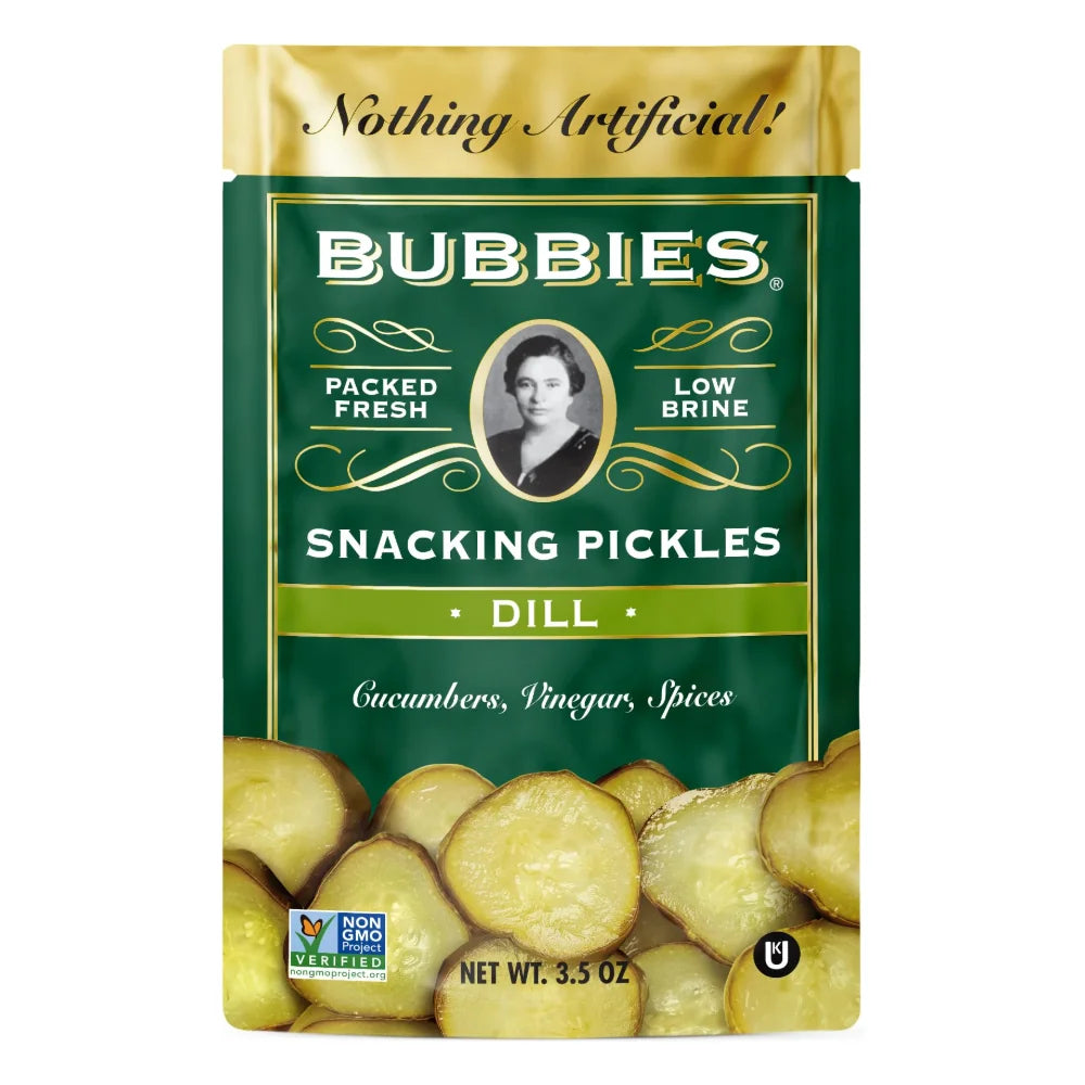 Bubbies Dill Snacking Pickles Pouches, 3.5 Ounce — 72 Per Case