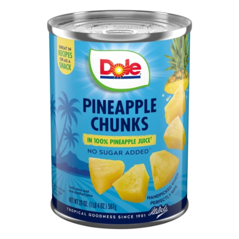 Dole Pineapple Chunks In Juice, 20 Ounce — 12 Per Case