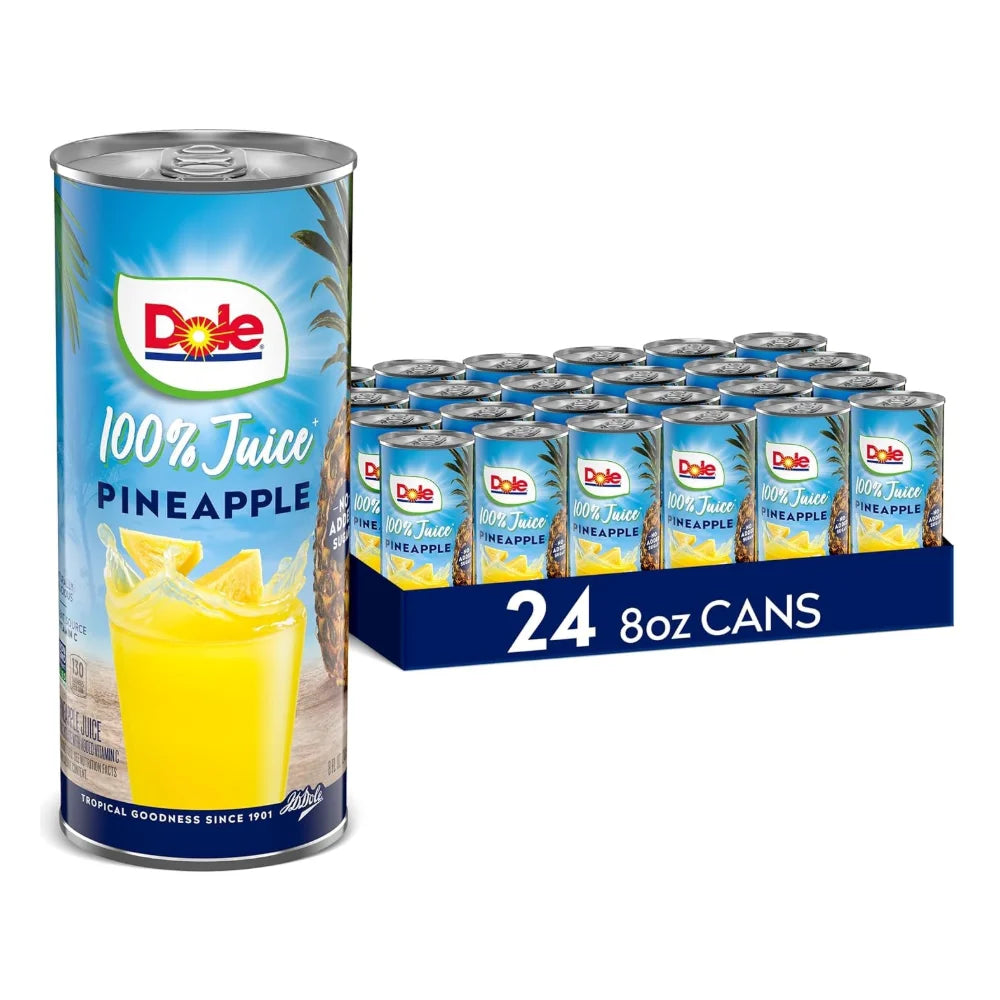 Dole Pineapple 100% Juice, 8 Fluid Ounce — 24 Per Case