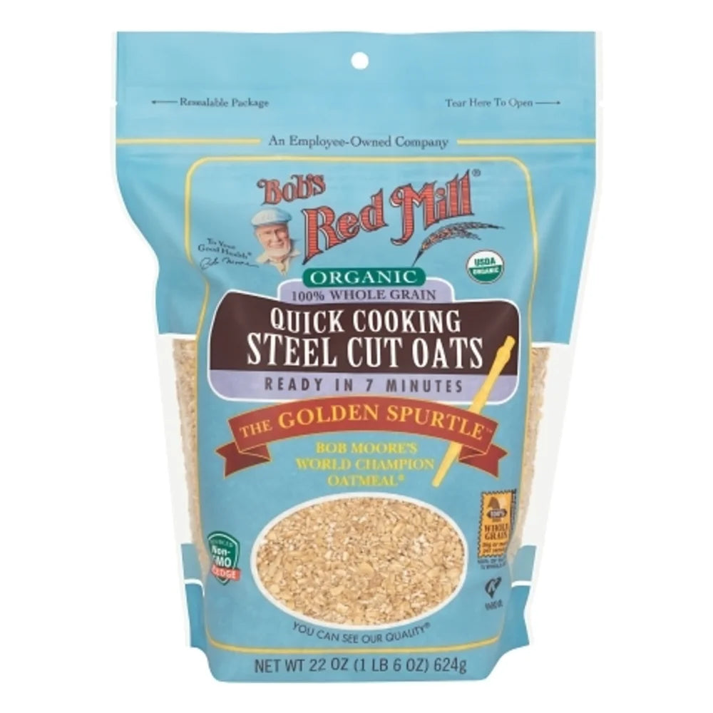 Bob's Red Mill Organic Quick Cooking Steel Cut Oats, 22 Ounce — 4 Per Case