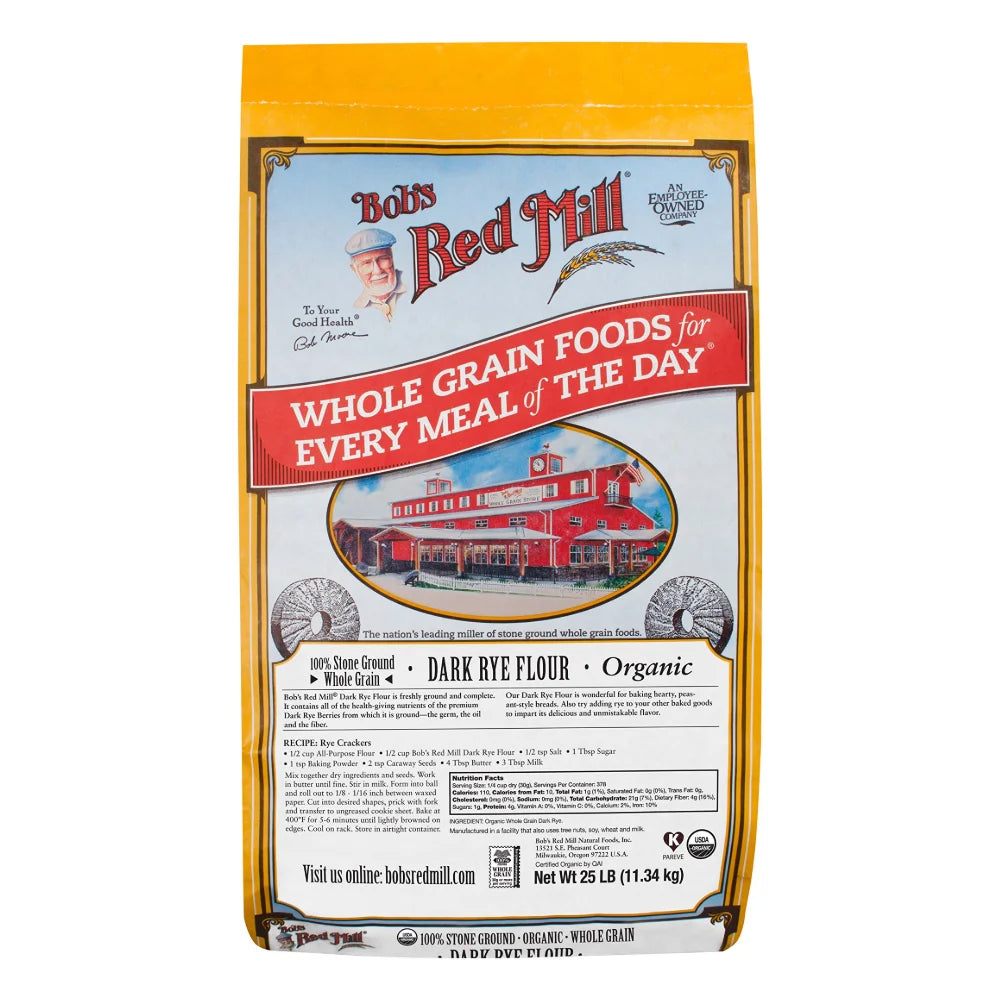 Bob's Red Mill Organic Dark Rye Flour, 25 Pound — 1 Per Case