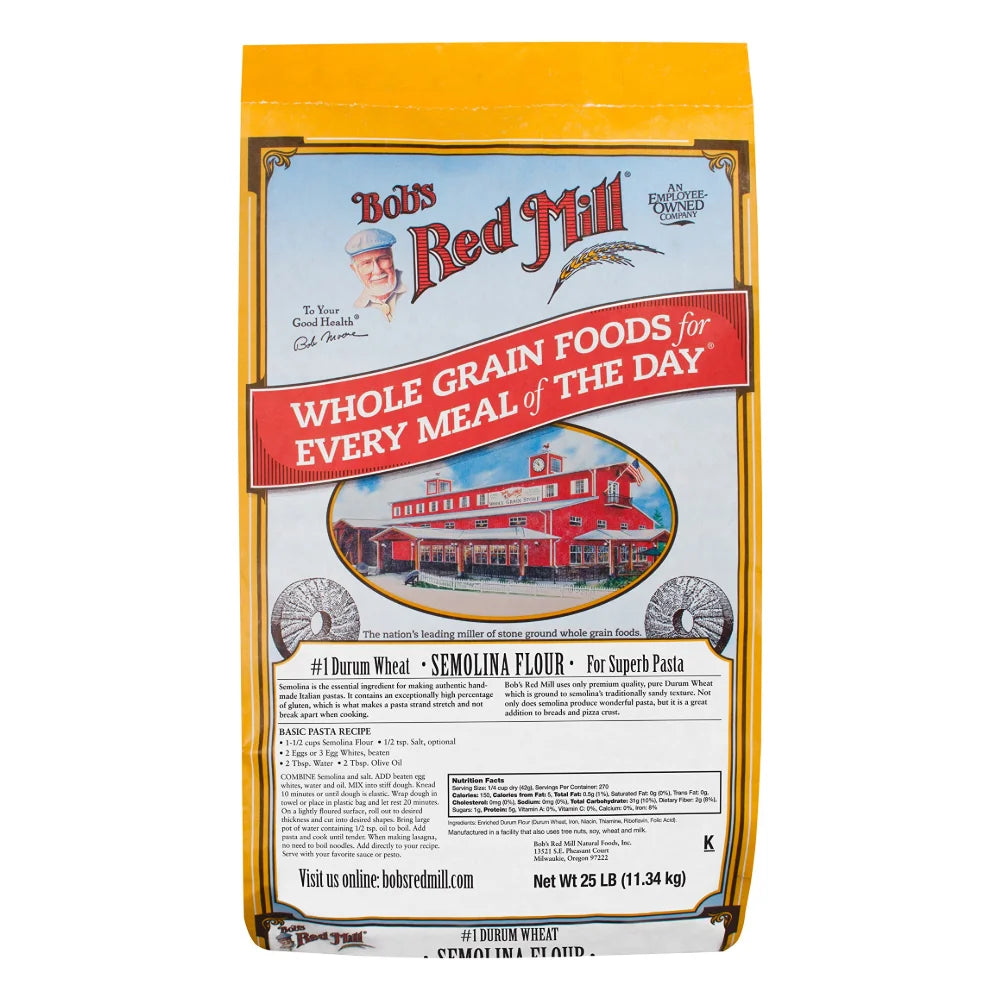 Bob's Red Mill Semolina Flour, 25 Pound — 1 Per Case