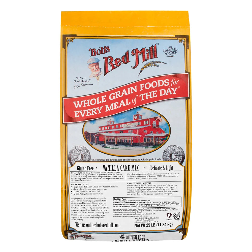Bob's Red Mill Gluten Free Vanilla Cake Mix, 25 Pound — 1 Per Case