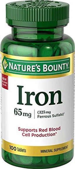 Nature's Bounty #1383 Iron Tabs 65mg 100 ct — Case of 24