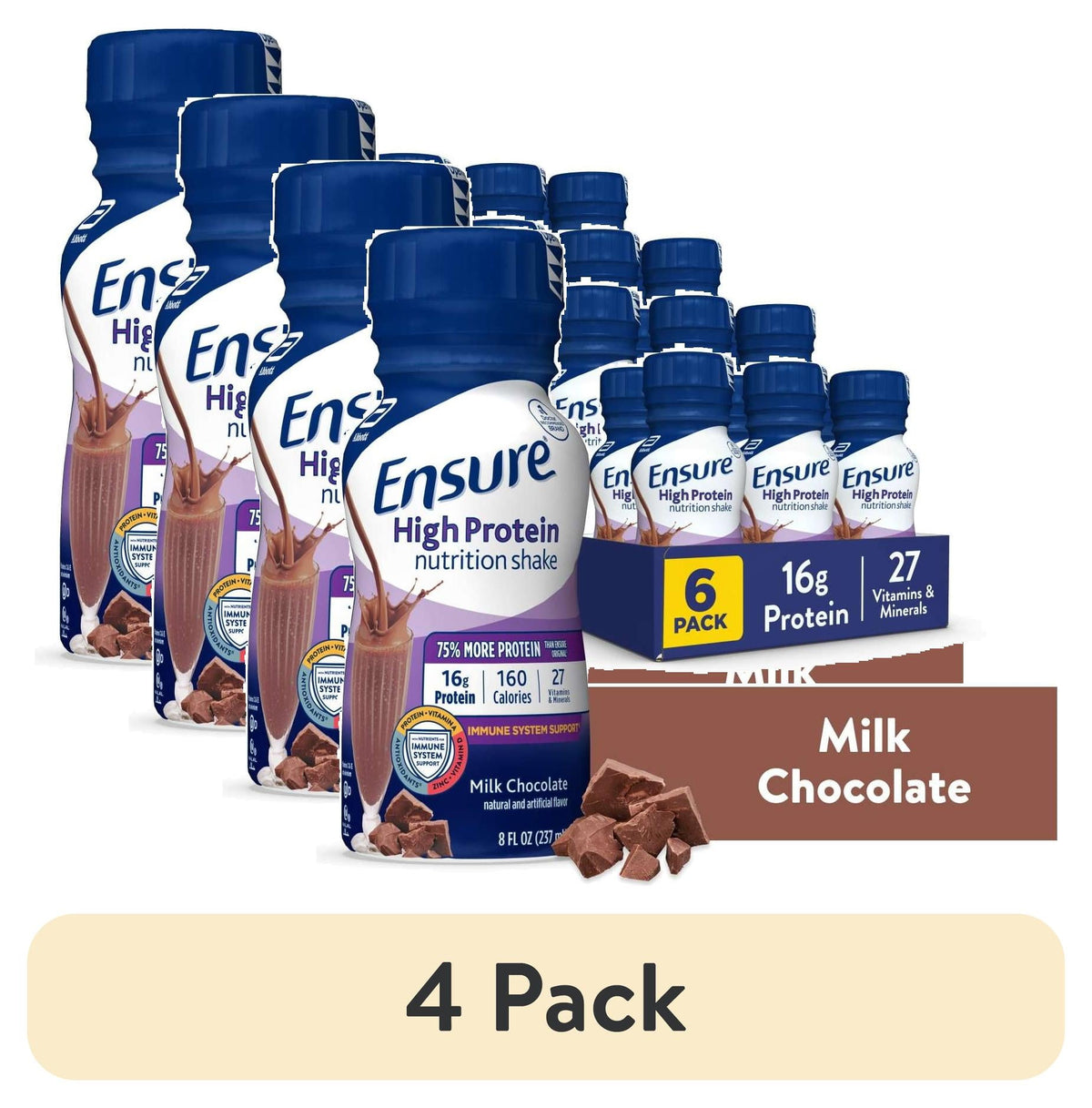 Ensure RTU Chocolate, 8 oz, 6 Pack — 4 Per Case