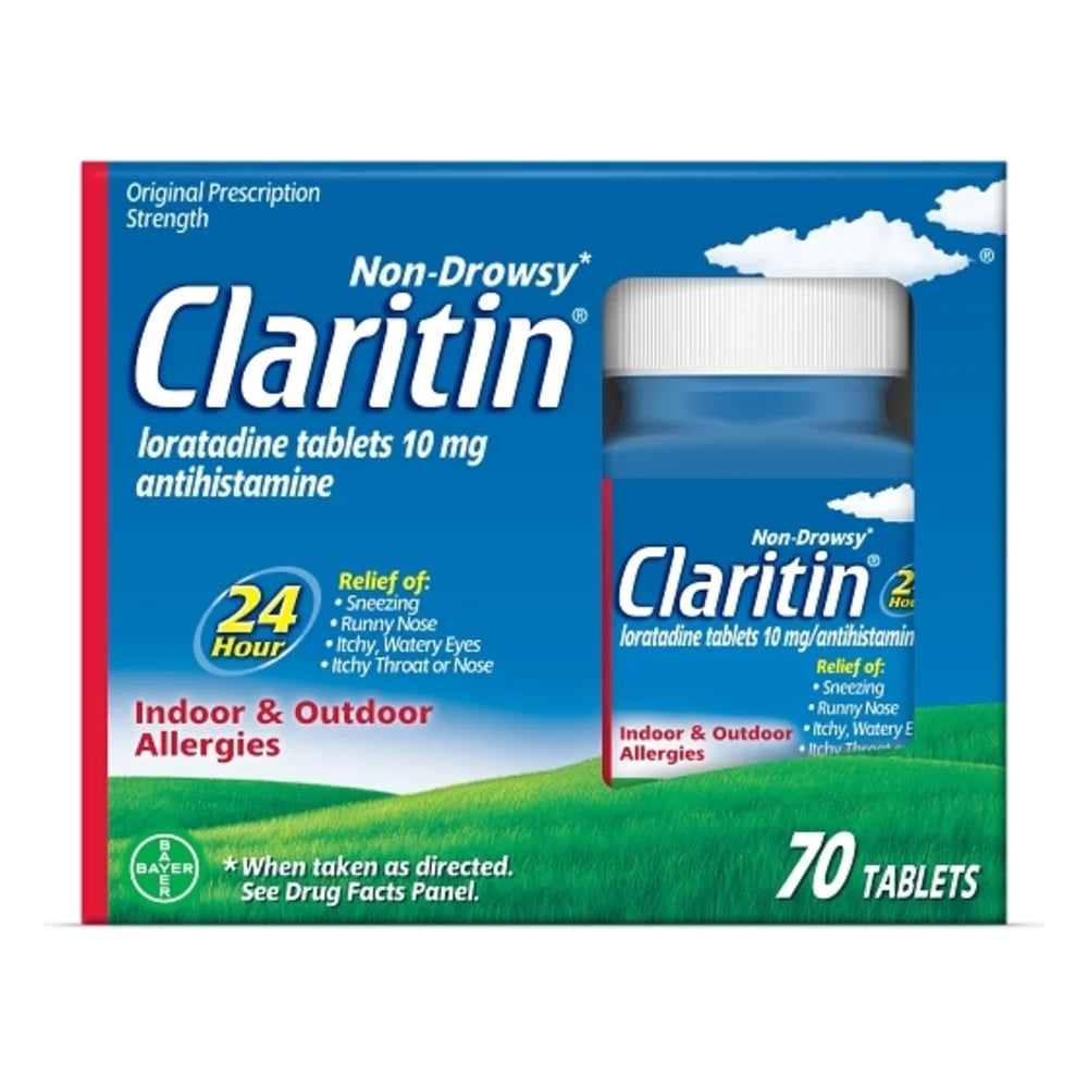 Claritin 24 Hour Non-Drowsy Allergy Relief Tablets, 70 Piece — 36 Per Case