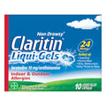 Claritin 24 Hour Non-Drowsy Allergy Relief Liquid Filled Capsules, 10 Piece — 36 Per Case