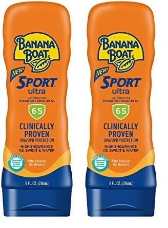 Banana Boat Sport Sunscreen Lotion SPF 65 (8 oz, 2-pack)/12pk