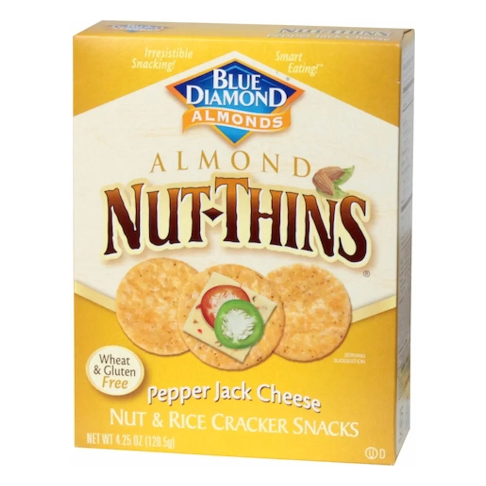 Blue Diamond Almonds Nut-Thins Crackers Pepper Jack, 4.25 Ounce — 12 Per Case