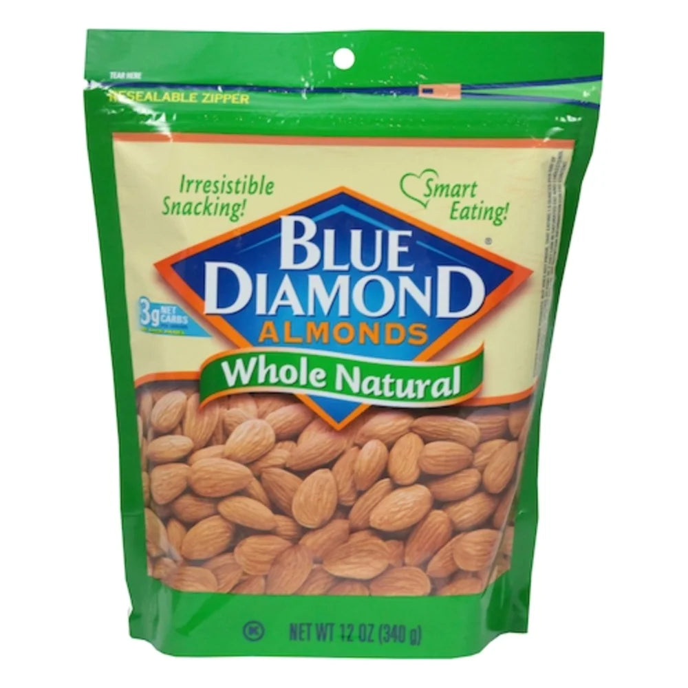 Blue Diamond Almonds Whole Natural, 12 Ounce — 6 Per Case