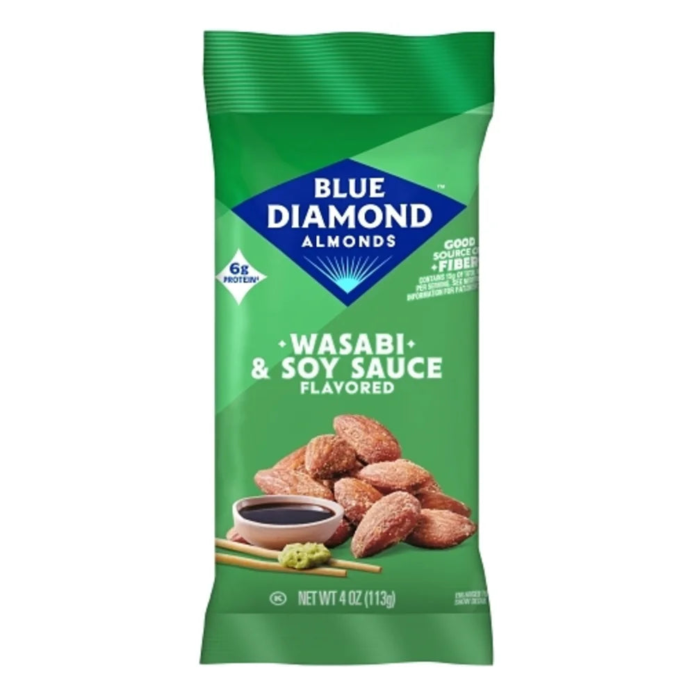 Blue Diamond Almonds Wasabi & Soy Sauce, 4 Ounce — 72 Per Case