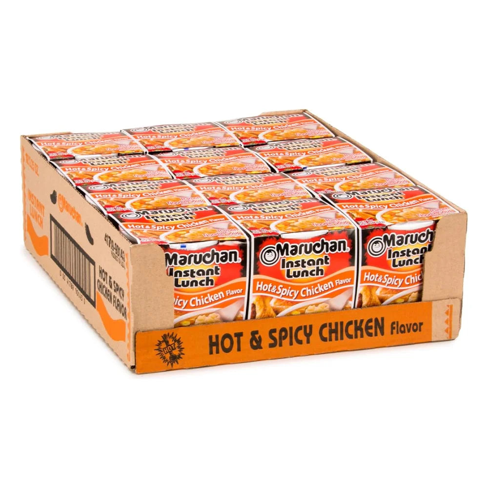 Maruchan Hot & Spicy Chicken Flavored Ramen Noodle Soup, 2.25 Ounce — 12 Per Case