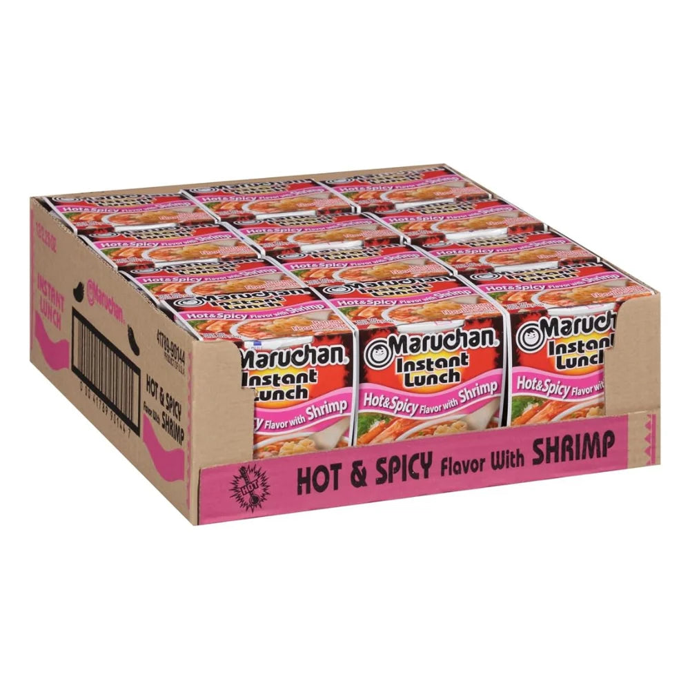 Maruchan Hot & Spicy Shrimp Flavored Ramen Noodle Soup, 2.25 Ounce — 12 Per Case