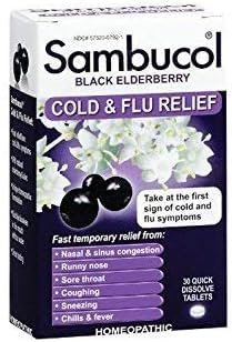 Sambucol Cold and Flu Relief Tablets (30 Count, 3 Pack)/24pk