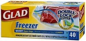 Glad Freezer Zipper Quart, 40ct — 9 Per Case