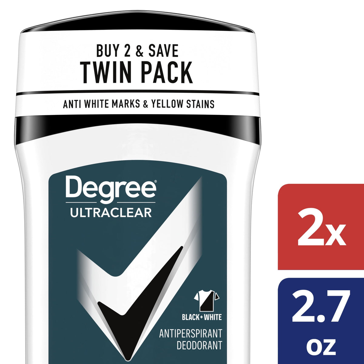 Degree Blk&wht 2.7 oz Twin Pack — Case of 6