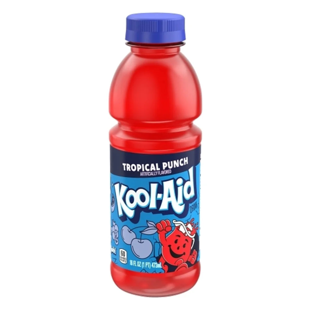 Kool-Aid Ready To Drink Tropical Punch Beverage, 473 Milliliter — 12 Per Case