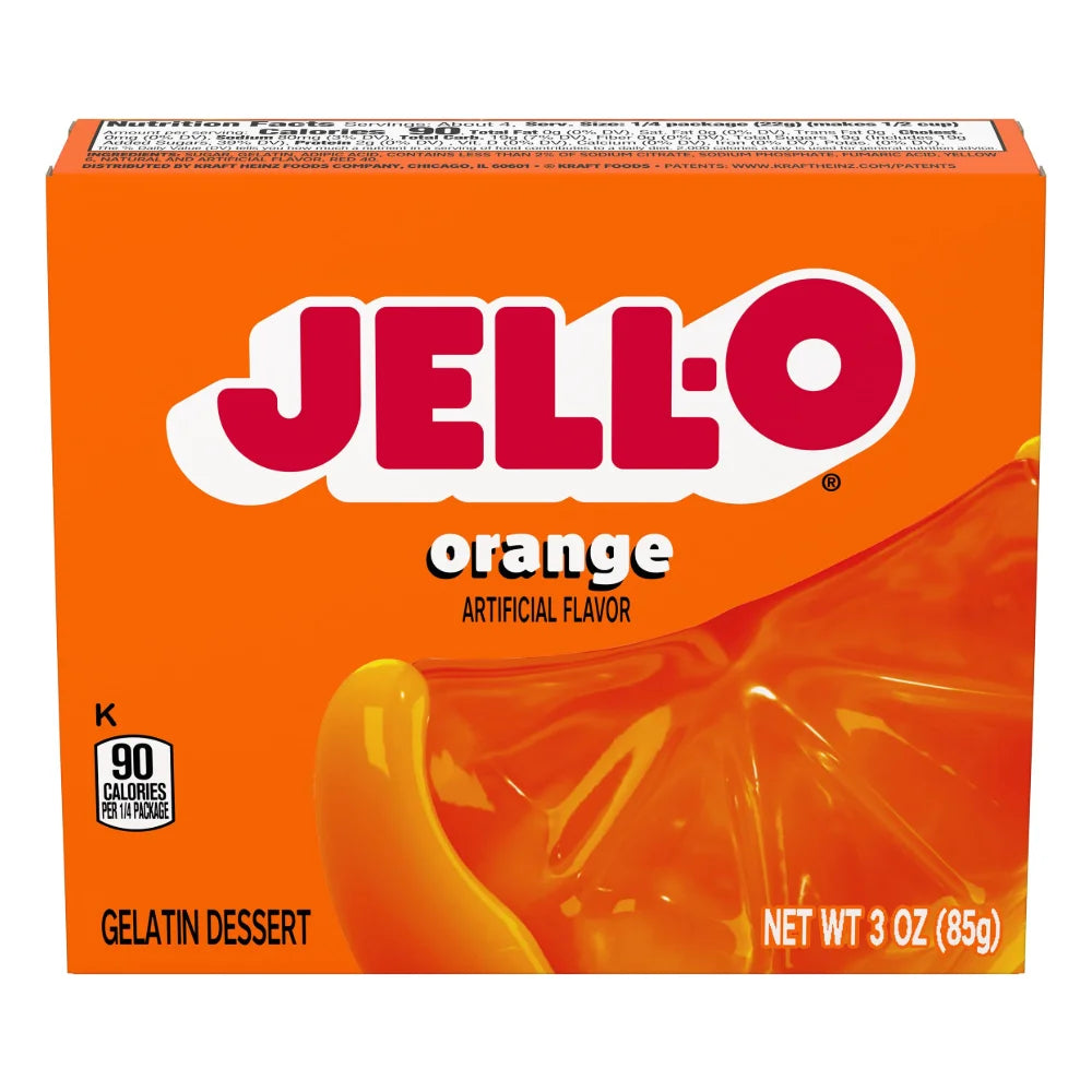 Jell-O Orange Flavored Gelatin Mix, 3 Ounce — 24 Per Case