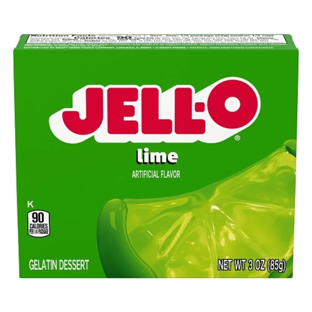 Jell-O Lime Flavored Gelatin Mix, 3 Ounce — 24 Per Case