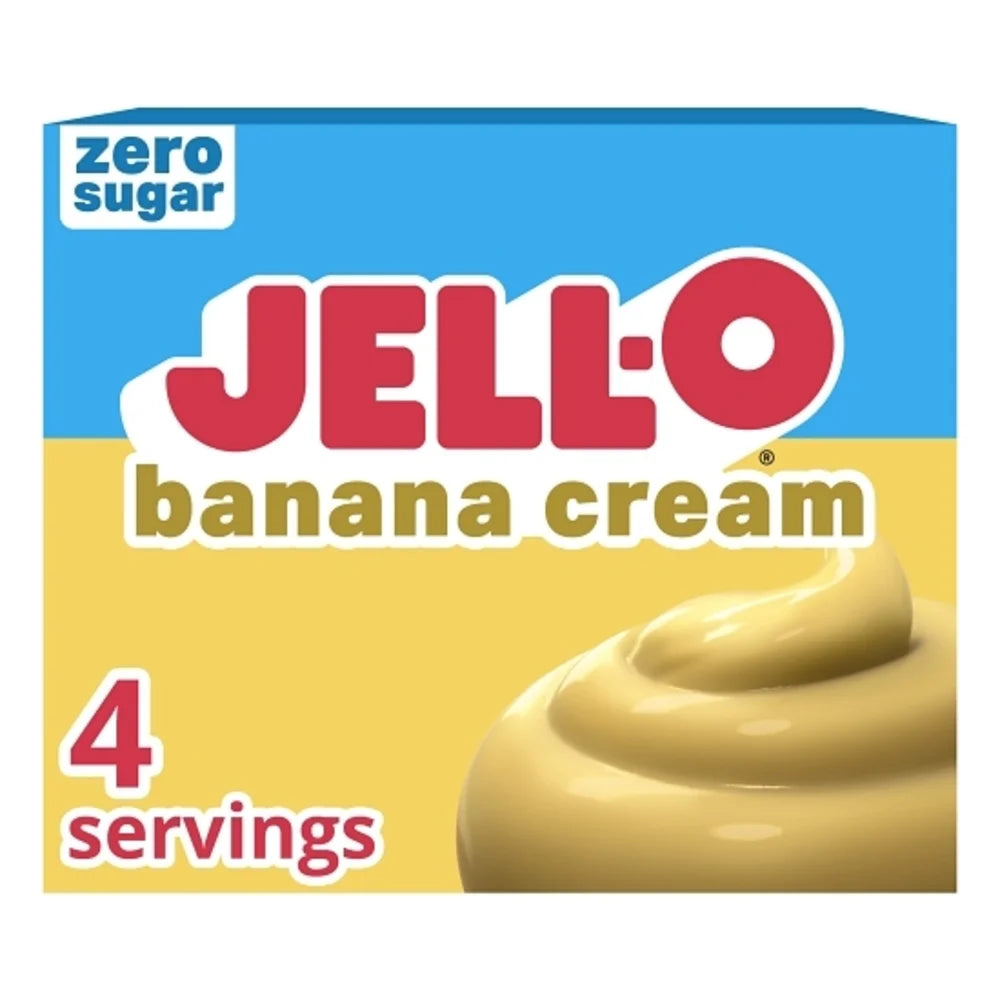 Jell-O Sugar Free Fat Free Banana Cream Flavored Instant Pudding Mix, 0.9 Ounce — 24 Per Case