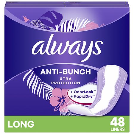 Always 48 ct A/bnch Long Liner — Case of 6